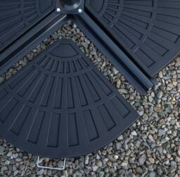Samuel Alexander Outdoor 6 Person Glass Top Garden Table Chairs, Banana Parasol & Base in Grey - thumbnail 9