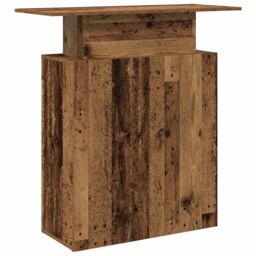Berkfield Home Reception Desk Old Wood 100x40x104 cm Engineered Wood in Brown - Size: 100 x 40 x 104 cm - thumbnail 7