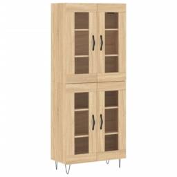 Berkfield Home Highboard Sonoma Oak 69.5x34x180 cm Engineered Wood in Light Tan
