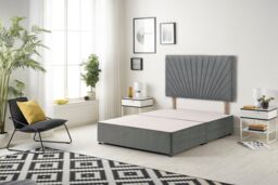 Somnior Platinum Ortho Sprung Memory Foam Mattress with Divan Bed with Headboard Linen Fabric in Dark Grey - Size: Small Double - thumbnail 3