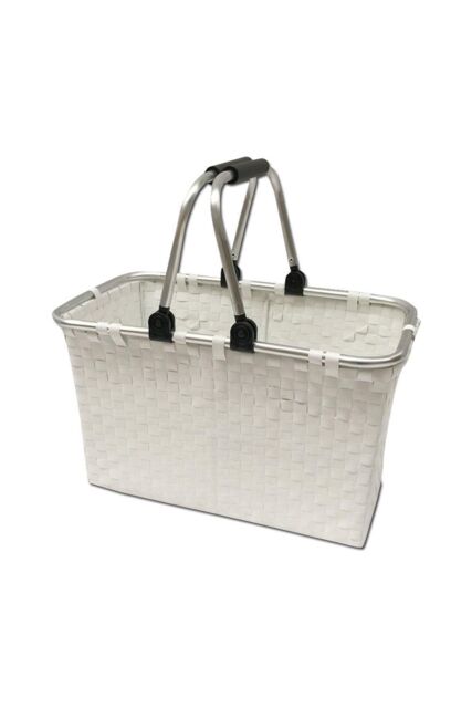 Arpan Laundry Basket Large White Toy Storage Shopping Hamper Aluminium Frame - image 1