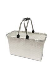 Arpan Laundry Basket Large White Toy Storage Shopping Hamper Aluminium Frame