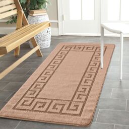 Smart Living Plain Heavy Duty Machine Washable Hallway Kitchen Non Slip Door Mat in Beige - Size: 80 cm x 300 cm - thumbnail 2