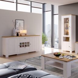 Furniture To Go Celesto 2 Door 2 Drawer Sideboard with Wine Rack in White - thumbnail 3