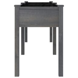 Berkfield Home Planter with Liner Grey 203x53x76 cm Solid Wood Fir - Size: 203 x 53 x 76 cm - thumbnail 5