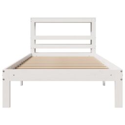 Berkfield Home Bed Frame with Headboard without Mattress White 75x190 cm Small Single - thumbnail 4