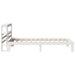 Berkfield Home Bed Frame with Headboard without Mattress White 75x190 cm Small Single - thumbnail 5