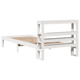 Berkfield Home Bed Frame with Headboard without Mattress White 75x190 cm Small Single - thumbnail 6