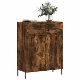 Berkfield Home Sideboard Smoked Oak 69.5x34x90 cm Engineered Wood in Brown - thumbnail 1