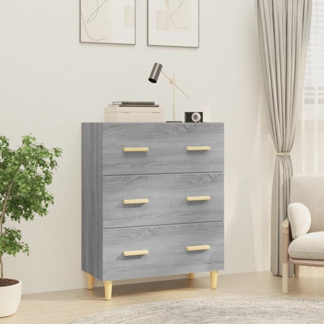 Berkfield Home Sideboard Grey Sonoma 70x34x90 cm Engineered Wood - Size: 70 x 34 x 90 cm - image 1
