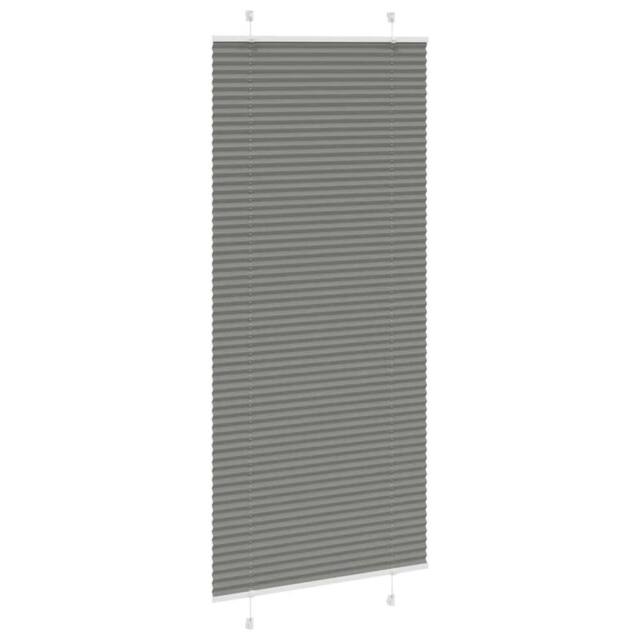 Berkfield Home Pleated Blind Anthracite 90x200 cm Fabric Width 89.4 cm Polyester in Dark Grey - image 1