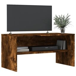 Berkfield Home TV Cabinet Smoked Oak 80x40x40 cm Engineered Wood in Brown - Size: 80 x 40 x 40 cm - thumbnail 3