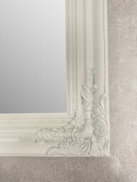 Downton Interiors Antique Style Extra Large White Wood Frame Wall Mirror 106cm x 75cm - Size: XL - thumbnail 5