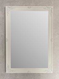 Downton Interiors Antique Style Extra Large White Wood Frame Wall Mirror 106cm x 75cm - Size: XL - thumbnail 3