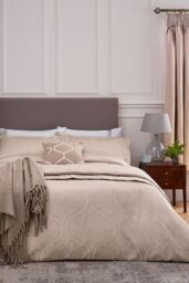 1951 'Reza' Cotton Duvet Cover Set in Pink - Size: Super King