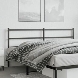 Berkfield Home Metal Headboard Black 193 cm - thumbnail 1