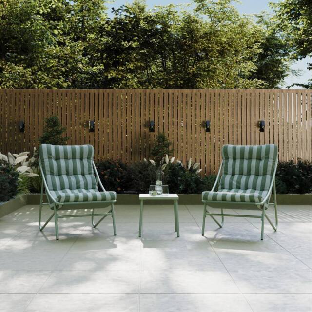 Charles Bentley Porto Green Stripe 2 Seater Bistro Set - image 1