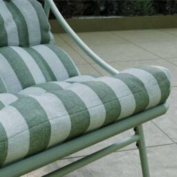 Charles Bentley Porto Green Stripe 2 Seater Bistro Set - thumbnail 4