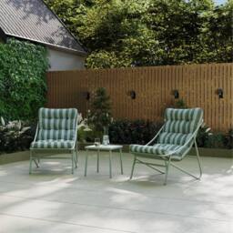 Charles Bentley Porto Green Stripe 2 Seater Bistro Set - thumbnail 2