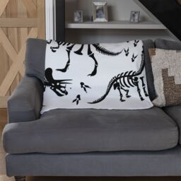 Benjamin Tate Design Stylish Dinosaur Silhouettes Designer Blanket in Natural - Size: 120 cm x 150 cm - thumbnail 2