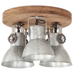 Berkfield Home Industrial Ceiling Lamp 25 W Silver 42x27cm E27 - Size: 42x27 cm - thumbnail 3
