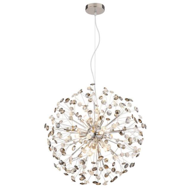 Netlighting Katrina Spherical Pendant Chrome K9 Crystals Smoke Colored 9x G9 3000K in Grey - image 1