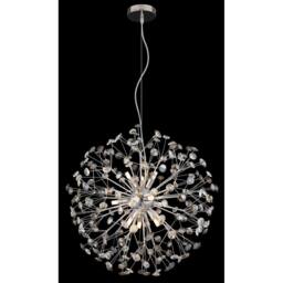 Netlighting Katrina Spherical Pendant Chrome K9 Crystals Smoke Colored 9x G9 3000K in Grey - thumbnail 3