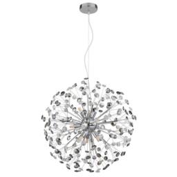 Netlighting Katrina Spherical Pendant Chrome K9 Crystals Smoke Colored 9x G9 3000K in Grey - thumbnail 2