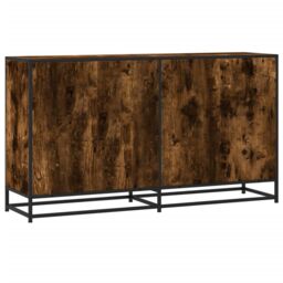 Berkfield Home Sideboard Smoked Oak 134x35x76 cm Engineered Wood in Brown - Size: 134 x 35 x 76 cm - thumbnail 6