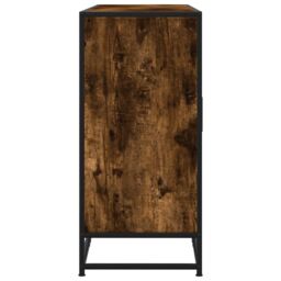 Berkfield Home Sideboard Smoked Oak 134x35x76 cm Engineered Wood in Brown - Size: 134 x 35 x 76 cm - thumbnail 5