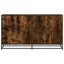Berkfield Home Sideboard Smoked Oak 134x35x76 cm Engineered Wood in Brown - Size: 134 x 35 x 76 cm - thumbnail 4