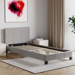Home Discount Vida Designs Lisbon Single Faux Leather Bed Frame UKFR Fabric Storage in Grey - thumbnail 9