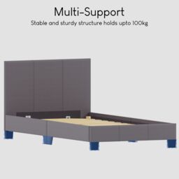 Home Discount Vida Designs Lisbon Single Faux Leather Bed Frame UKFR Fabric Storage in Grey - thumbnail 6