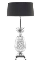 Orsina Nickel Finish Pineapple Table Lamp, Textured Metallic Base with Tropical Detail, Lamp for Living Room in Silver - thumbnail 1