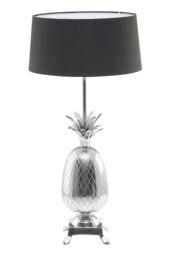 Orsina Nickel Finish Pineapple Table Lamp, Textured Metallic Base with Tropical Detail, Lamp for Living Room in Silver - thumbnail 3