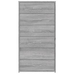 Berkfield Home Sideboard with 6 Drawers Grey Sonoma 50x34x96 cm Engineered Wood - Size: 50 x 34 x 96 cm - thumbnail 5
