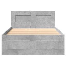 Berkfield Home Bed Frame with Headboard without Mattress Concrete Grey 75x190 cm Small Single - thumbnail 5