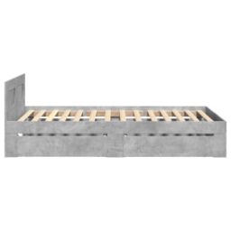 Berkfield Home Bed Frame with Headboard without Mattress Concrete Grey 75x190 cm Small Single - thumbnail 6