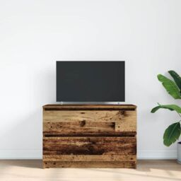 Berkfield Home TV Cabinet Old Wood 80x35x54 cm Engineered Wood in Brown - Size: 80 x 35 x 54 cm - thumbnail 3
