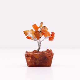 KDMD Mini Gemstone Tree On Orgonite Base - Carnelian (15 stones) in Orange - thumbnail 1