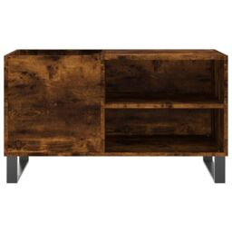 Berkfield Home Record Cabinet Smoked Oak 85x38x48 cm Engineered Wood in Brown - Size: 85 x 38 x 48 cm - thumbnail 4