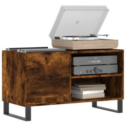 Berkfield Home Record Cabinet Smoked Oak 85x38x48 cm Engineered Wood in Brown - Size: 85 x 38 x 48 cm - thumbnail 3
