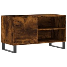 Berkfield Home Record Cabinet Smoked Oak 85x38x48 cm Engineered Wood in Brown - Size: 85 x 38 x 48 cm - thumbnail 2
