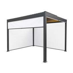 Monstershop Anthracite Aluminium Pergola With White Blinds & LED Lights - 3m x 3m in Grey - thumbnail 1