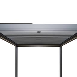 Monstershop Anthracite Aluminium Pergola With White Blinds & LED Lights - 3m x 3m in Grey - thumbnail 7
