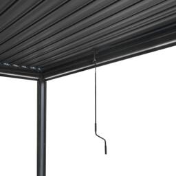 Monstershop Anthracite Aluminium Pergola With White Blinds & LED Lights - 3m x 3m in Grey - thumbnail 8