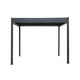 Monstershop Anthracite Aluminium Pergola With White Blinds & LED Lights - 3m x 3m in Grey - thumbnail 3
