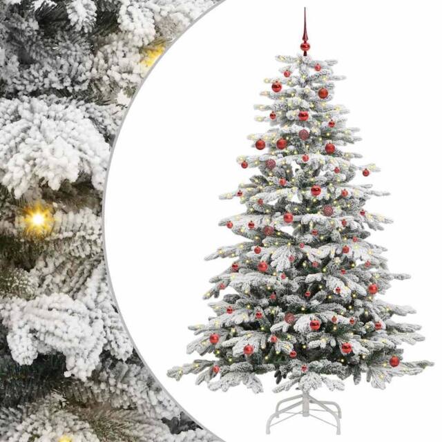 Berkfield Home Artificial Hinged Christmas Tree White 210 cm PE & PVC - image 1