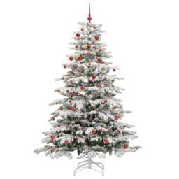 Berkfield Home Artificial Hinged Christmas Tree White 210 cm PE & PVC - thumbnail 2