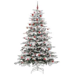 Berkfield Home Artificial Hinged Christmas Tree White 210 cm PE & PVC - thumbnail 3